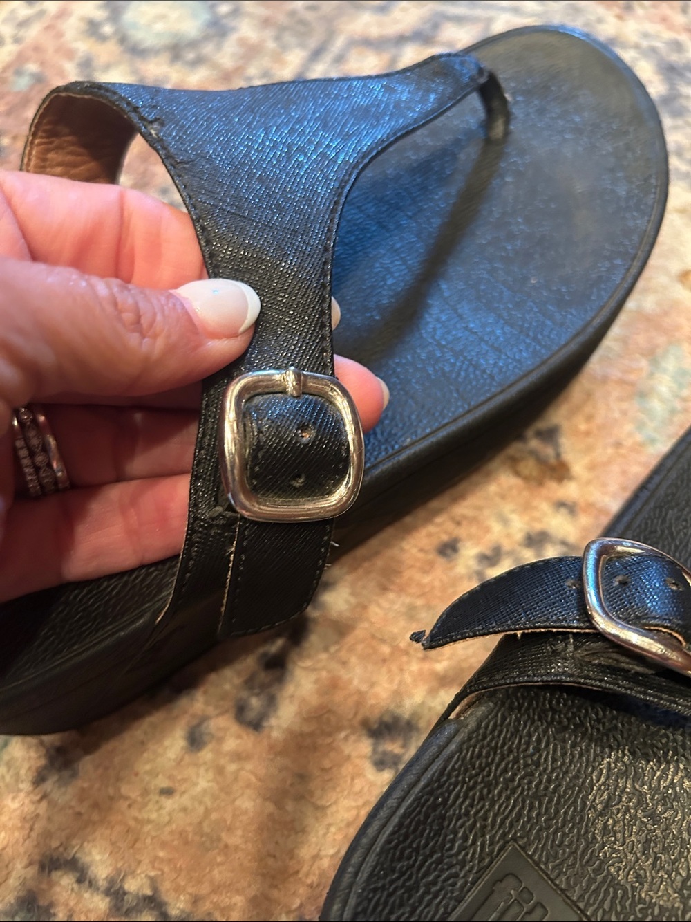 Fitflop Black Thong Sandal with Buckle Detail - Picture 11 of 11